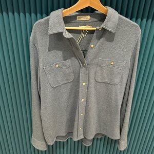 Faherty legend sweater shirt glacier blue size L NWT
